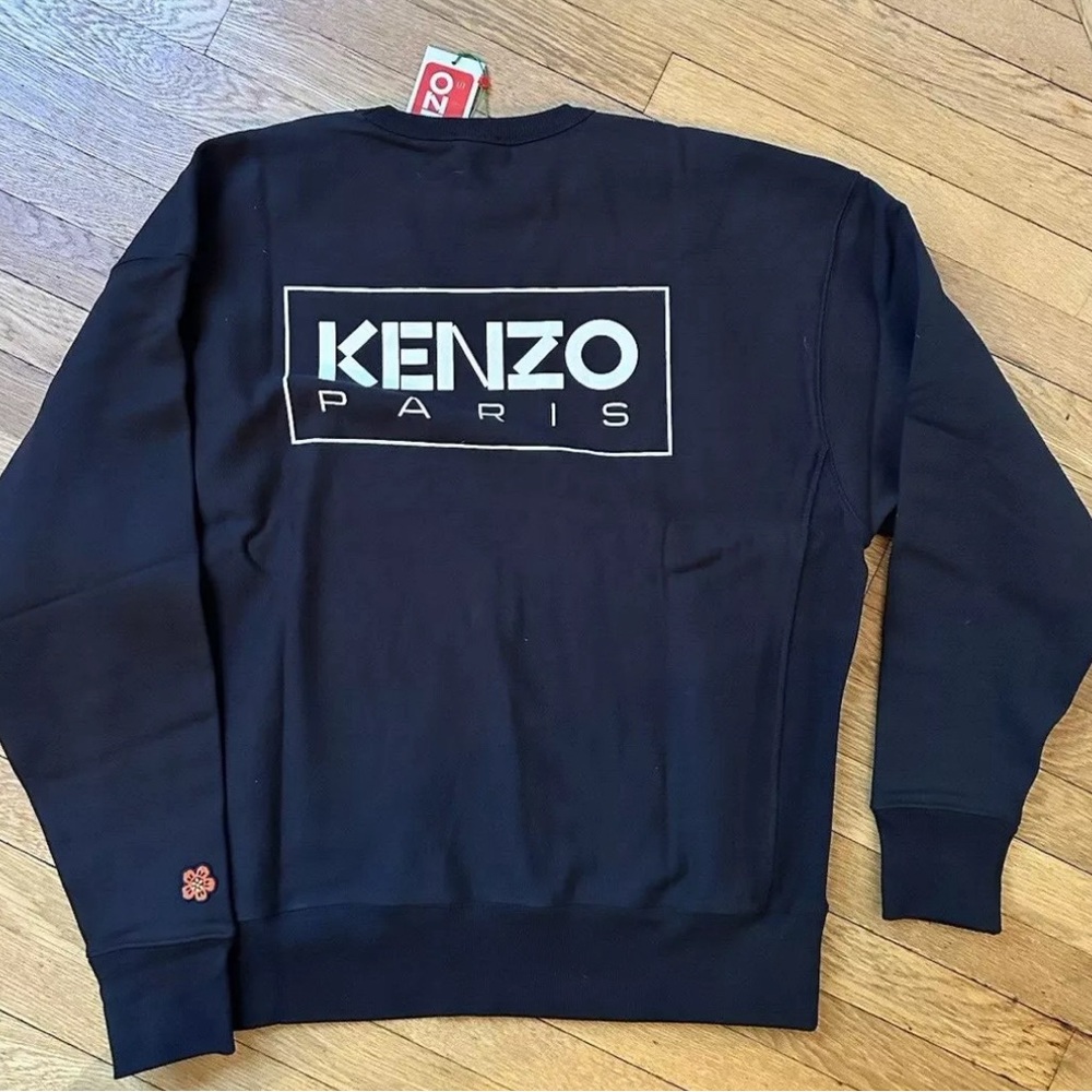 Kenzo Black Sweatshirt w/ Boke Flower Sleeve - Oversized - M - RRP $350 - NWTs